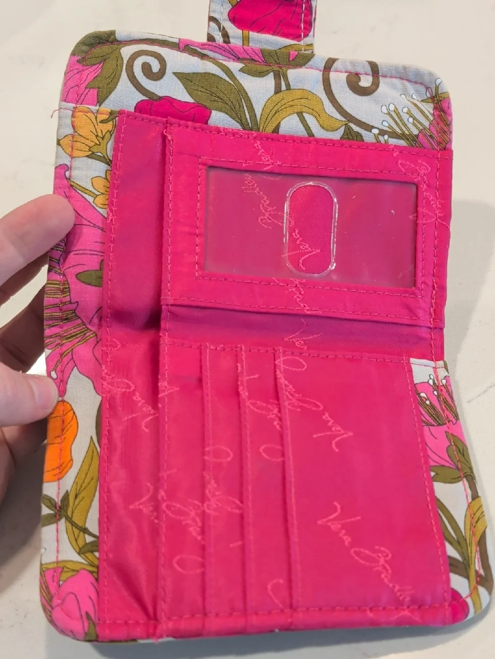 Vera Bradley Quilted Floral Zip Wallet - Pink Floral